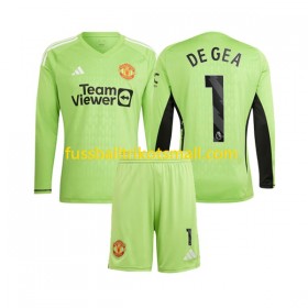 Fußballtrikots Manchester United De Gea 1 Torwart Kinder 2023-2024 Langarm Heimtrikotsatz kaufen